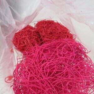 Pink & Red Excelsior made from shredded wood chips Easter grass Basket Filler